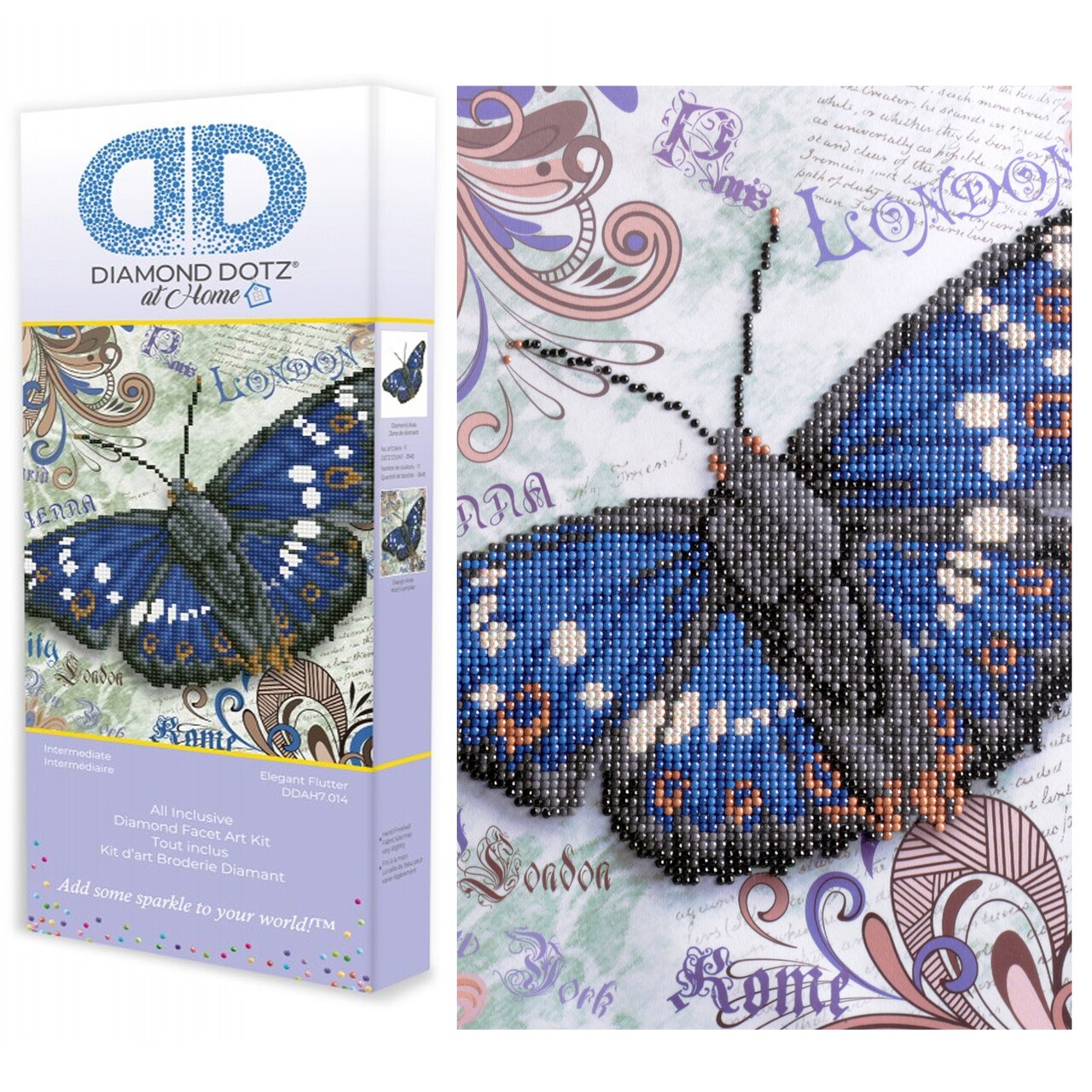 Diamond Dotz at Home - Elegant Flutter, Partial Drill, Round Dotz, Diamond Painting Kits, Diamond Art Kits for Adults, Gem Art, Diamond Art, Diamond Dotz, 15"x15"